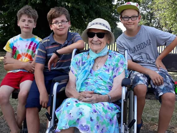 (L-R) Peter, James and Uli with Kate's Gran
