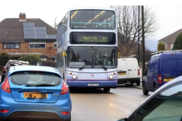 A bus travels through Stannington.