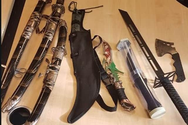 Weapons seized by police in Sheffield