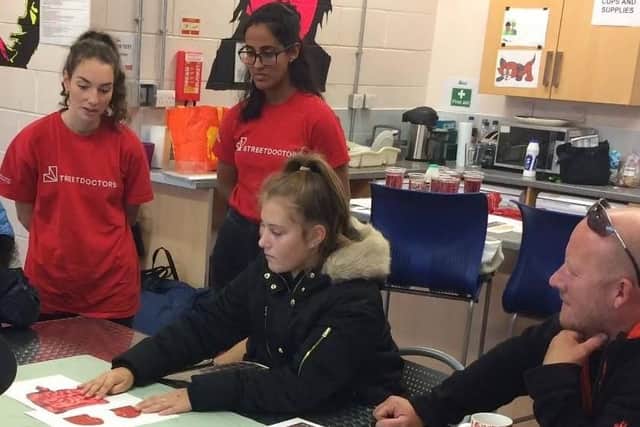 Children have been taught first aid in a bid to help victims of knife attacks in Sheffield
