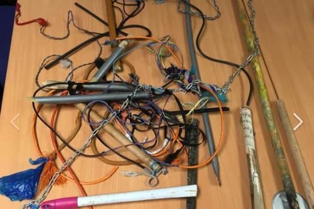 Whips seized from children in Page Hall