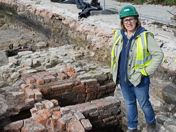 Milica Rajic, archaeologist and project manager for the Sheffield Castle archaeological excavation, pictured at the dig. Picture: Marie Caley