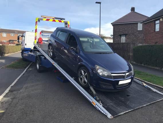 Police seized this Vauxhall Astra in Parson Cross. Picture: Sheffield North East NHP.