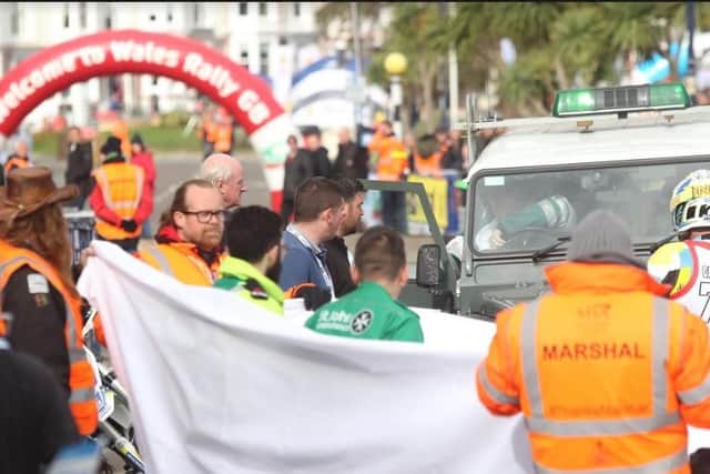 Sheets were used to shield Riley Dexter while paramedics battled to save his life (Pic: Ian Cooper/ Daily Post Wales)