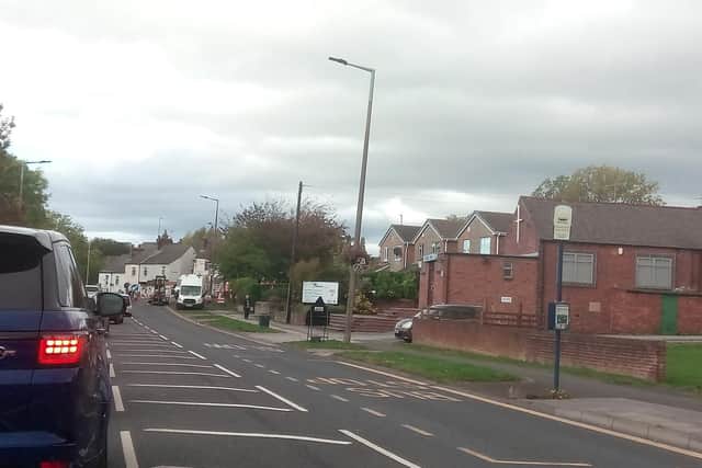 The roadworks are causing long delays through the village. Picture: Sam Cooper / The Star.