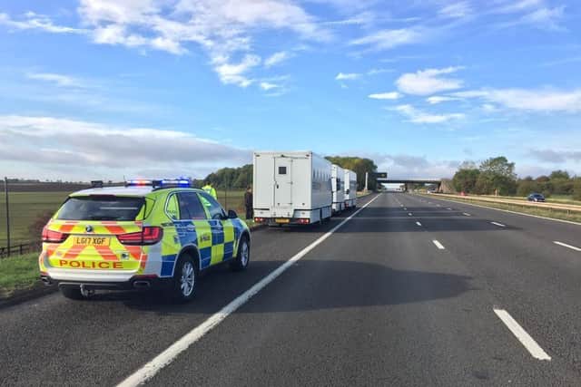 Police on the M18 motorway this morning. Picture: SYP Ops Support.