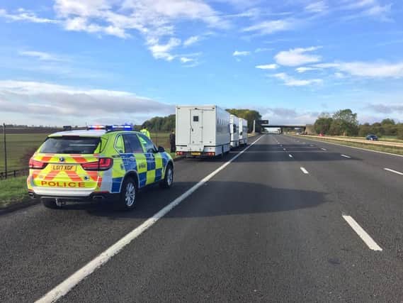Police on the M18 motorway this morning. Picture: SYP Ops Support.