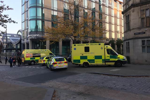 Emergency services at the scene. Picture: Dan Hayes / The Star.