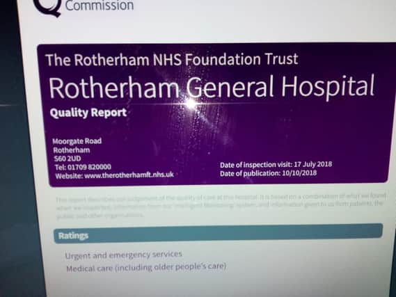 Critical: A CQC report exposed problems at Rotherham Hospital