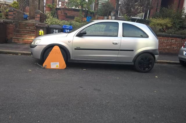 The car was clamped.