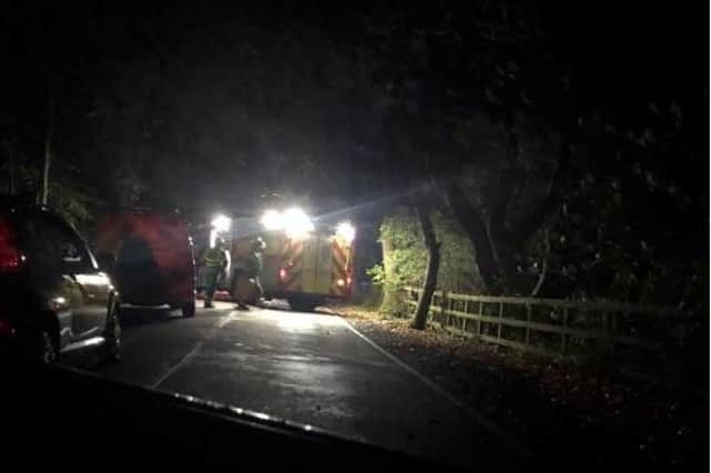 Emergency services dealt with a crash in Grenoside last night (Pic: Lauren Armstrong)