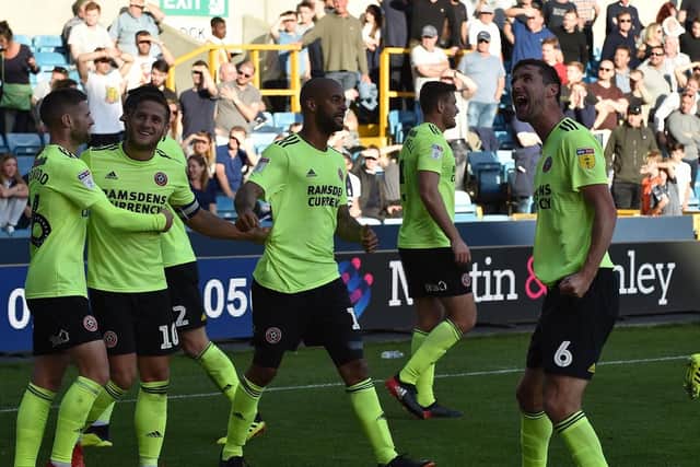 Sheffield United celebrate after scoring
