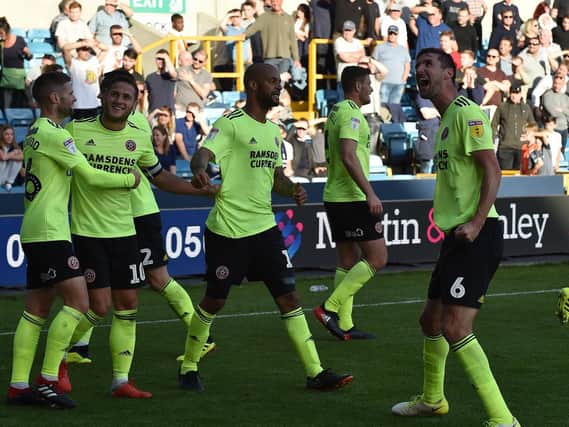 Sheffield United celebrate after scoring