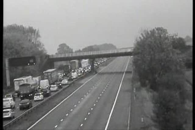 The scene on the M18. Picture: Highways England.