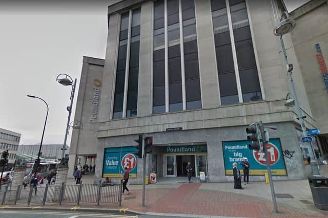 A man was found dead outside Poundland in Sheffield city centre yesterday