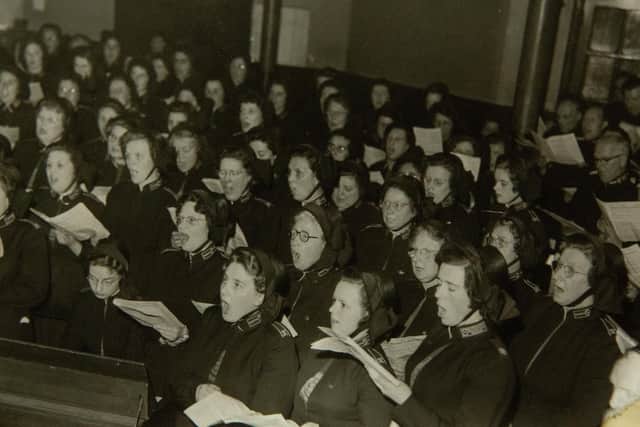 A Sheffield Salvation Army choir in the mid-20th century
