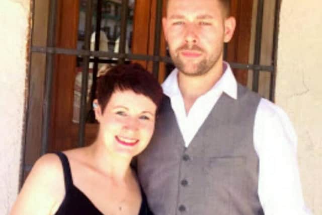 Scott and Jodie Keegans at a wedding in OCtober 2013 - SWNS