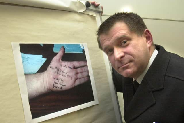 PC Richard Twigg jotted down details of Michaela's attacker on his hand after she spoke to him before she died