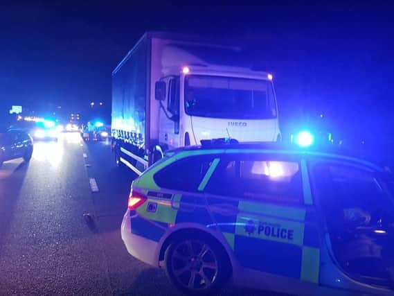 Police officers stopped a lorry carrying stolen goods near Meadowhall