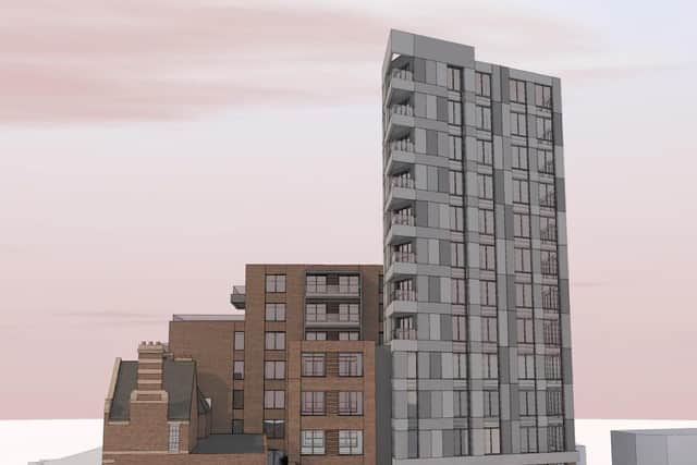 The plans aim to retain the whole of the original building for development as apartments but will also feature a pencil tower rising from a courtyard to the rear of the premises.