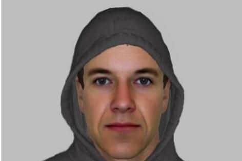 An E-fit of a man produced after a sex attack in Mosborough earlier this month