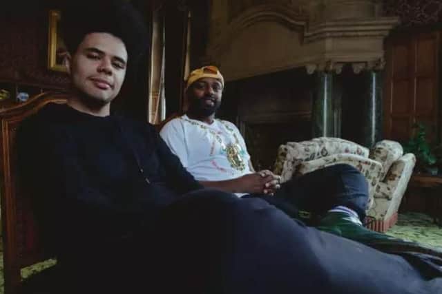 Otis Mensah and Lord Mayor Magid Magid in the Town Hall, a setting for Otis' most recent music video