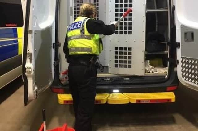 One of the city centre officers had to use a mop to clean the van.