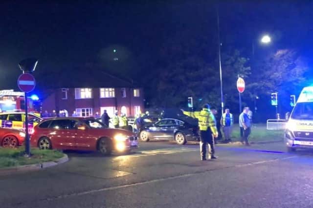 Emergency services dealt with a collision on Prince of Wales Road, Darnall, last night
(Pic: Prince Raoof)