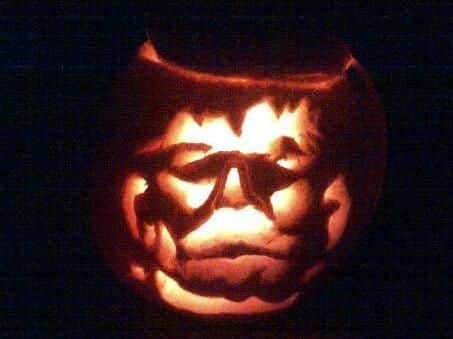 A spooky Frankenstein pumpkin