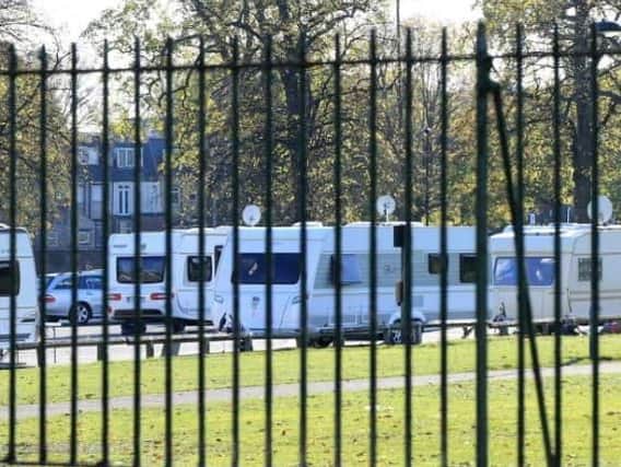 Travellers moved onto the site on Tuesday afternoon