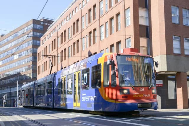 Supertram on the streets of Sheffield. Picture: Dean Atkins.