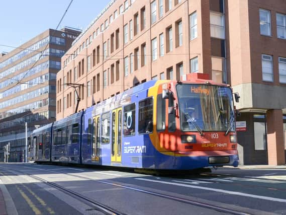 Supertram on the streets of Sheffield. Picture: Dean Atkins.