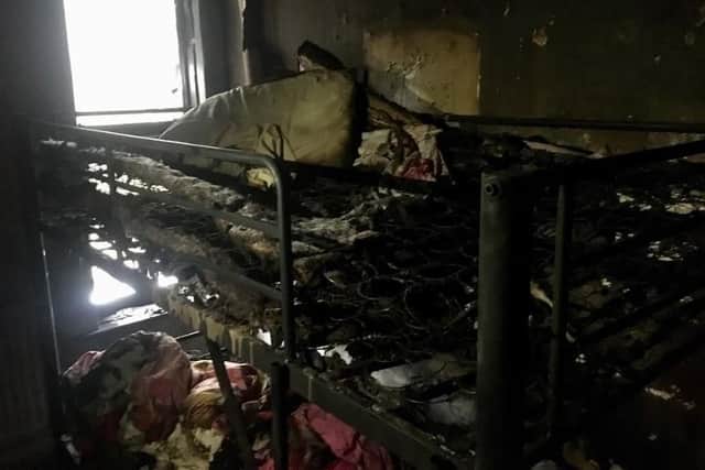 A bedroom shared by two sisters went up in flames in a firework attack in Sheffield