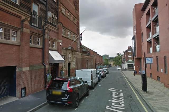 A man was stabbed in his leg in Victoria Street in Sheffield city centre on Tuesday night