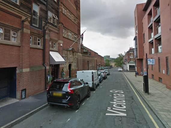 A man was stabbed in his leg in Victoria Street in Sheffield city centre on Tuesday night