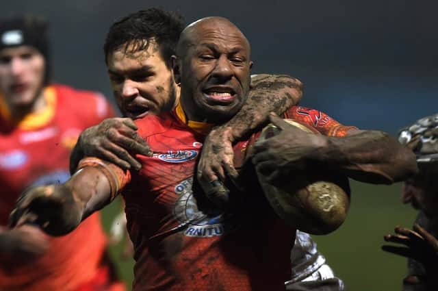 Sheffield Eagles' Menzie Yere in action against Toulouse. Picture: Andrew Roe.