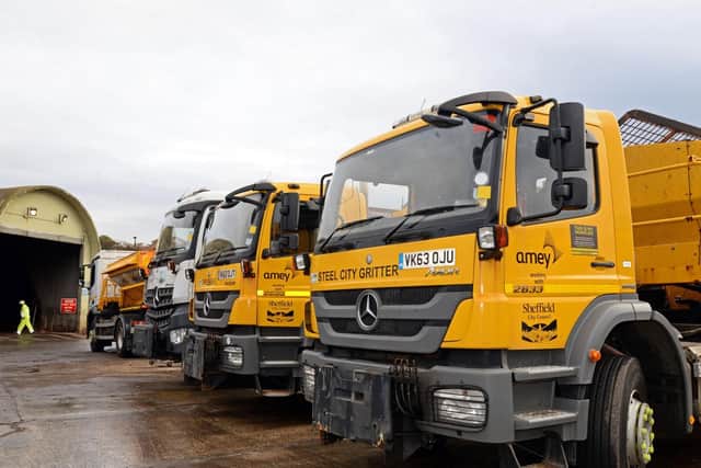 Sheffield Gritters on standby at the Olive Grove Depot.