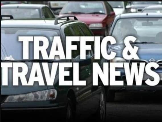 The M18 is partially blocked this morning following a collision