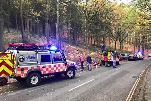 The rescue team at the scene (pic: Edale Mountain Rescue Team)