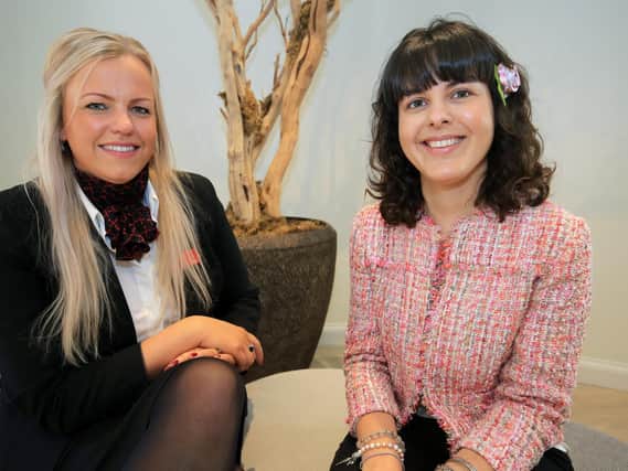 The launch of The Star's independent shopping awards at the Virgin Lounge on Fargate in Sheffield. Pictured are Star reporter Rochelle Barrand and Holly Garforth from the Virgin Lounge.