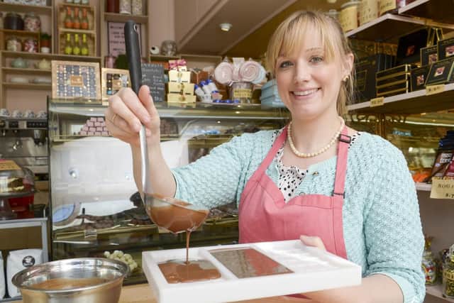 Kate Shepherd, onwer of Cocoa Wonderland, Ecclesall Road, Sheffield, prepares a batch of chocolate.