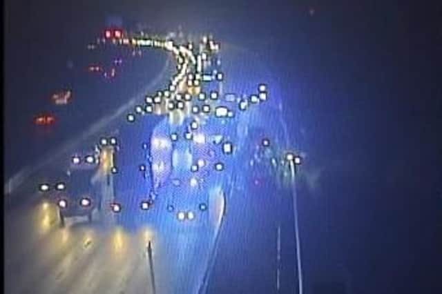 Emergency services are at the scene of the three vehicle collision (Picture: Highways England)