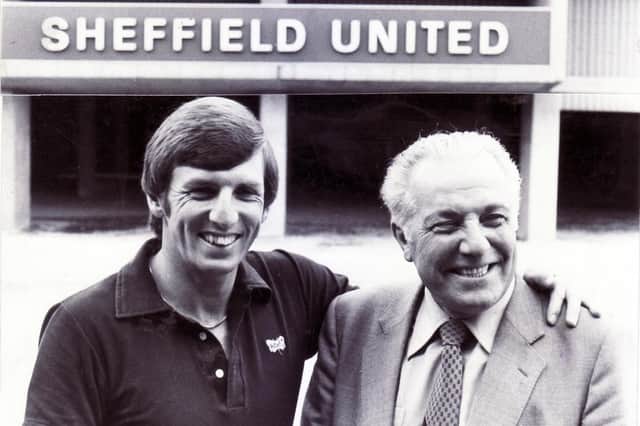 Martin Peters (left) and Harry Haslam, Sheffield United FC - 1981