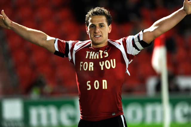 Sharp played days after the death of his newborn son and scored, revealing this poignant message under his shirt