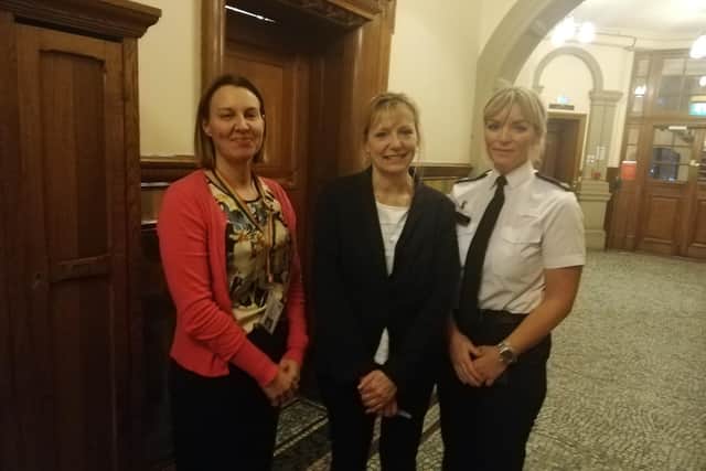 Director for children, young people and familiesCarly Speechley, director of housing and neighbourhood services Janet Sharpe and Dept Supt Una Jennings,and