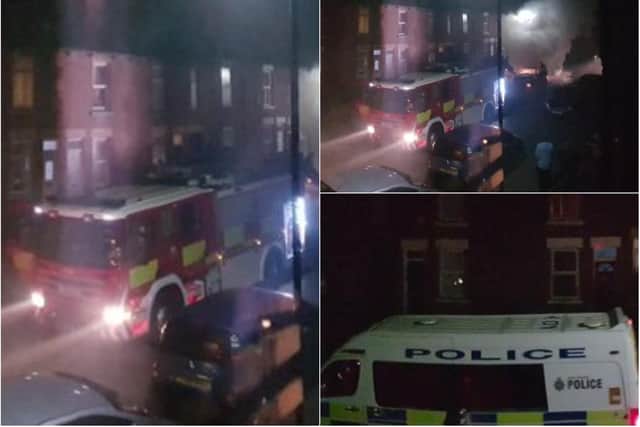 Firefighters and police officers were called to Tinsley on Bonfire Night