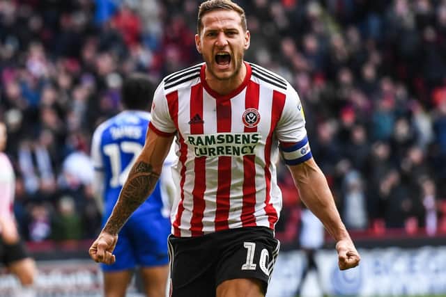 Billy Sharp of Sheffield Utd celebrates scoring during the Sky Bet Championship match at Bramall Lane Stadium, Sheffield. Picture date 27th October 2018. Picture credit should read: Harry Marshall/Sportimage
Editorial use only. Book and magazine sales permitted providing not solely devoted to any one team / player / match. No commercial use.