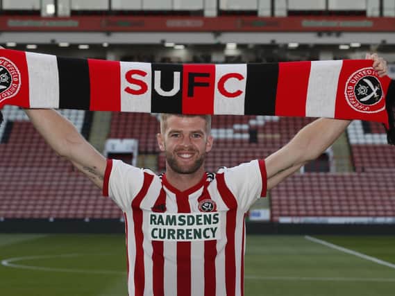 Martin Cranie of Sheffield Utd during his photocall to announce his signing for the club at Bramall Lane Stadium, Sheffield. Picture date 31st August 2018.