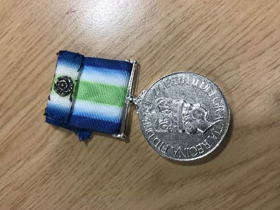 The medal is believed to have been lost at Sunday's Armistice commemorations in Sheffield.