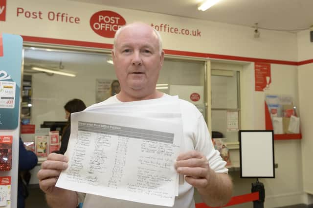 Henry McGeown who is campaigning to stop the Post Office on Northern Avenue closing down